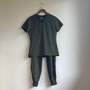 Grey’s Anatomy Scrub Set Dark Green Size Small Jogger Style